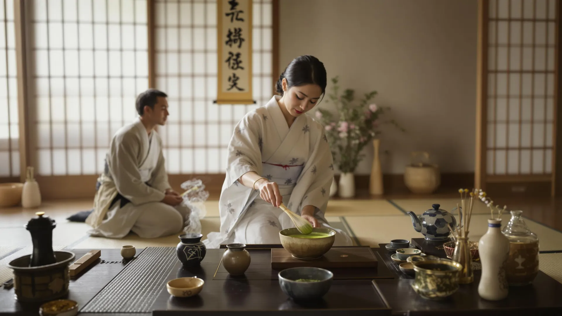 Photo traditionnelle de la cérémonie du thé au Japon