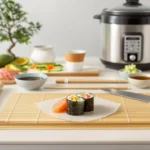 Natte à sushi, couteau de découpe et cuiseur à riz pour débuter