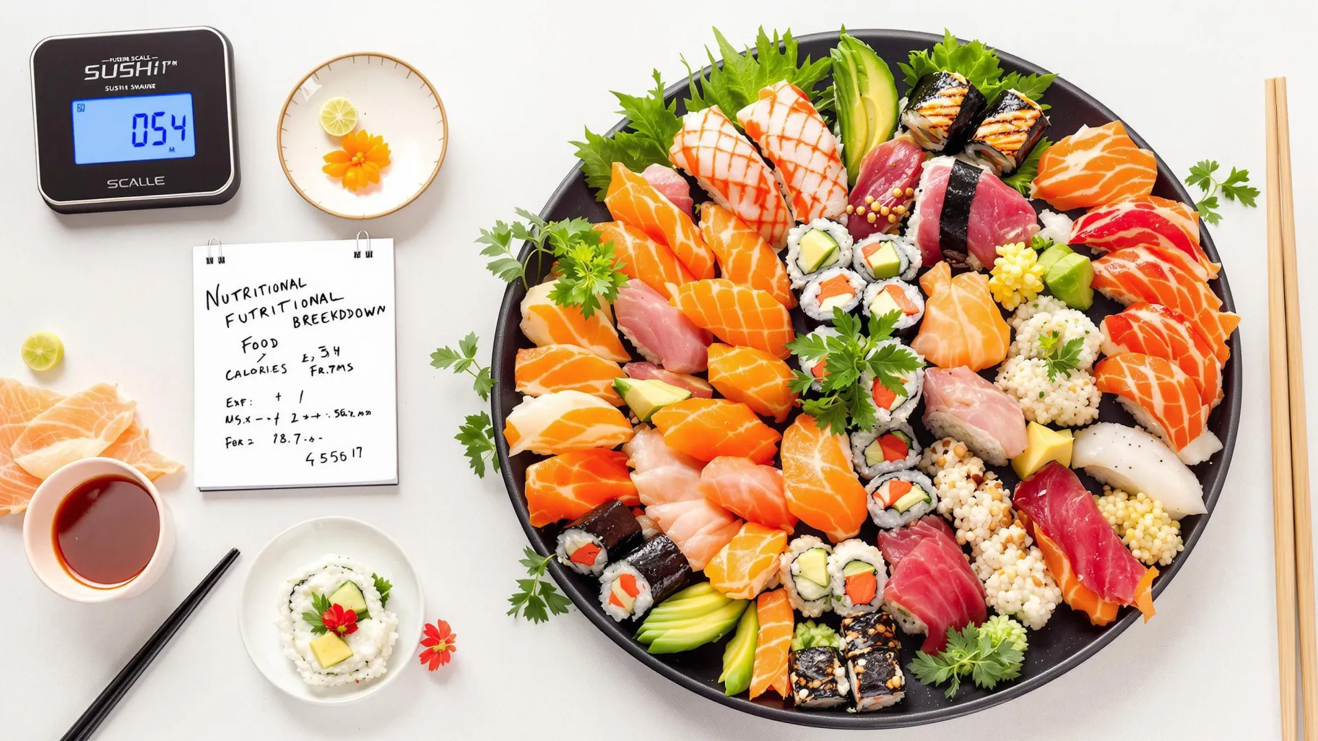 Un assortiment des sushis traditionnels qu'on mange régulièrement