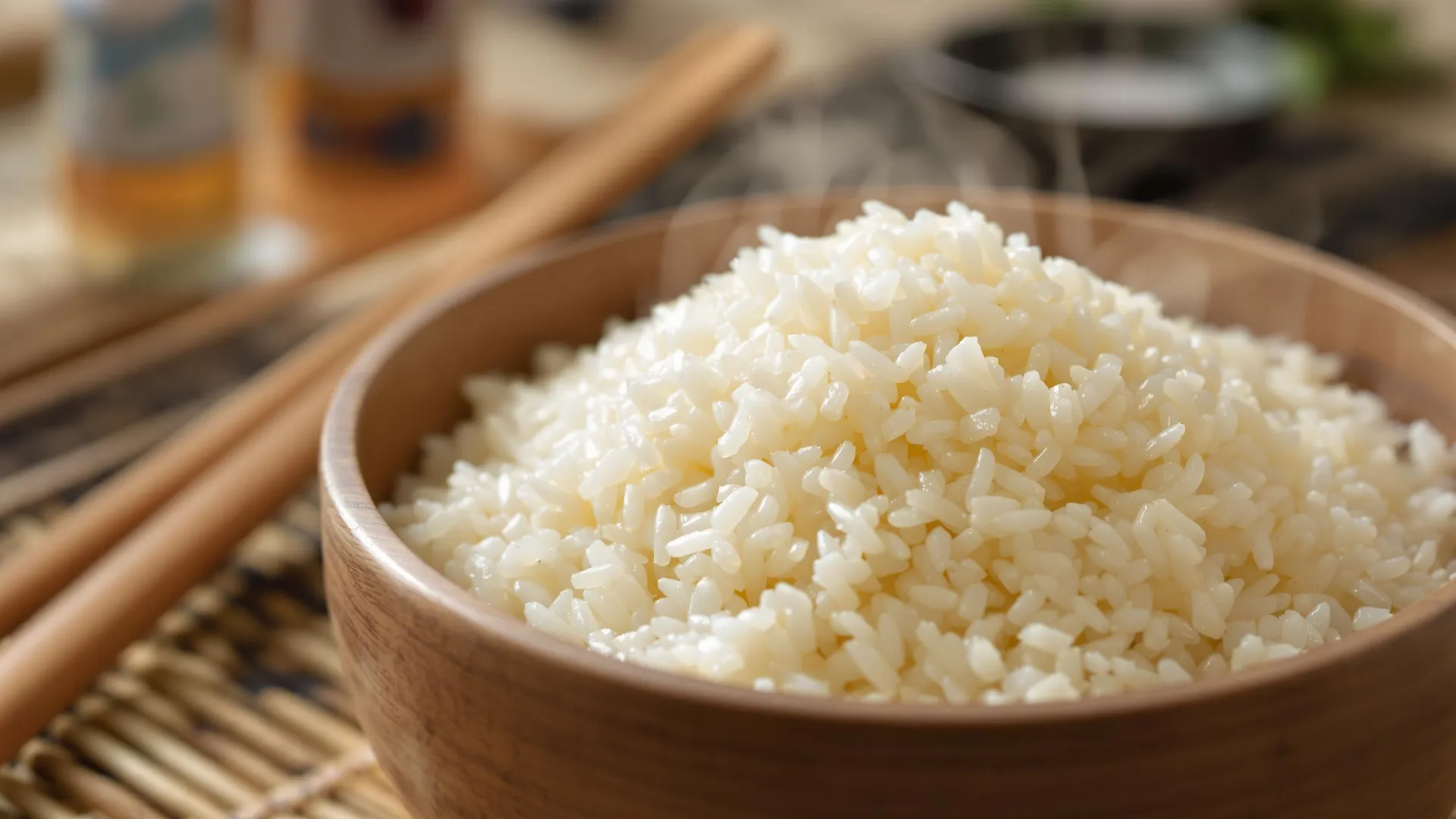 Un bol de riz blanc japonais tout chaud