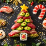 Un sapin de noël en sushi pour les fêtes