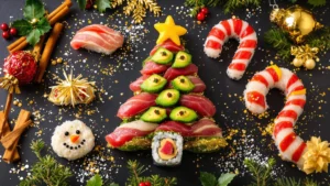 Un sapin de noël en sushi pour les fêtes