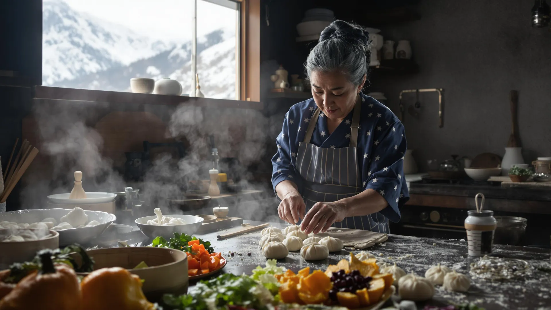 Femme en pleine recette de Oyaki dans la tradition japonaise